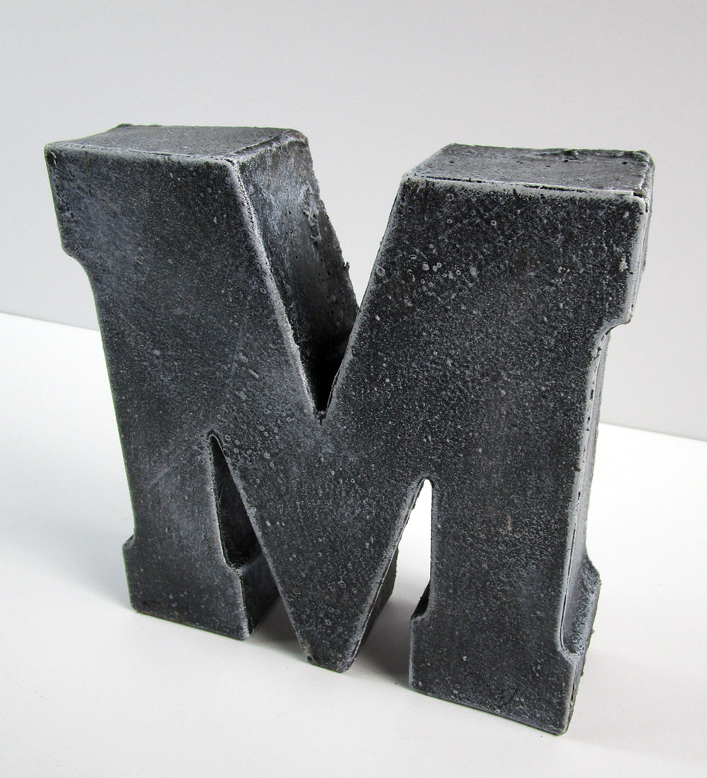 Unique Home Interior Decorating Concrete Letter “M”, Hand