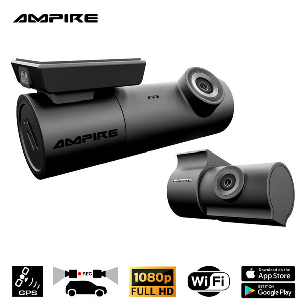 AMPIRE Dual-Dashcam 1080p (Full-HD), WiFi og GPS
