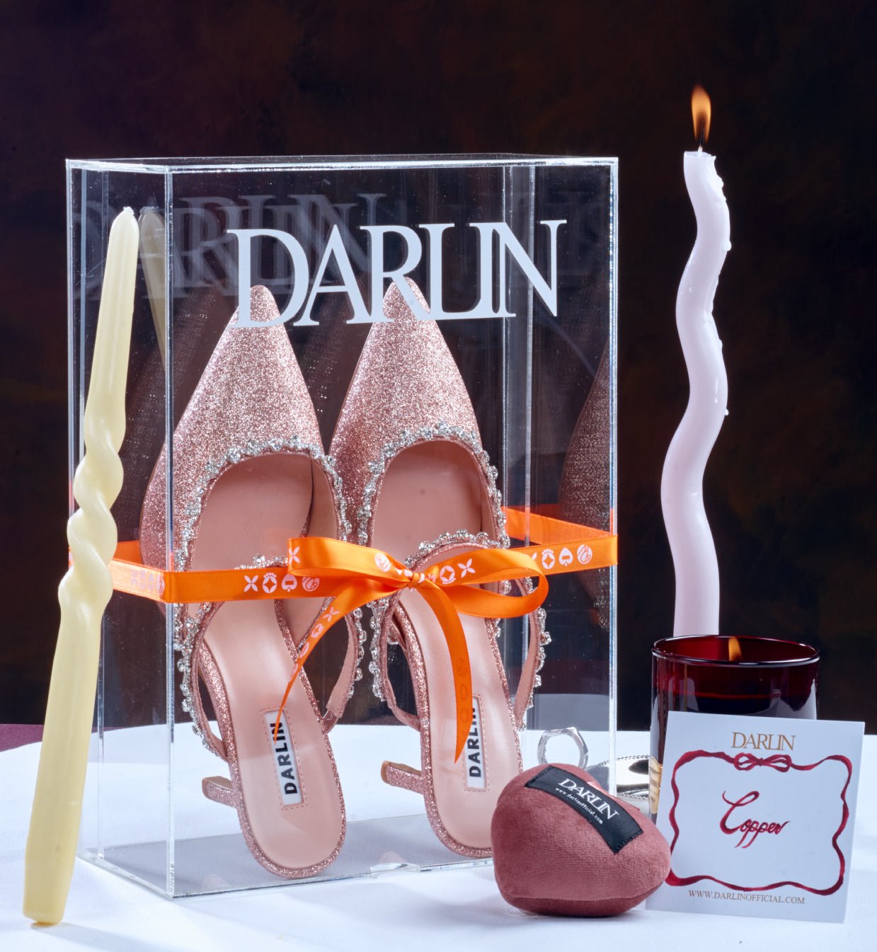 A handcrafted, high-quality DARLIN (ดาริน) brand sandal heel, known for its comfort and popularity at wedding parties. Adorned with sparkling crystals, it exudes elegance and style.