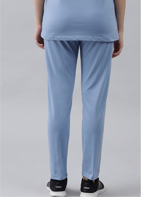 GRIFFEL Women Basic Solid Regular Fit Sky Blue Trackpant