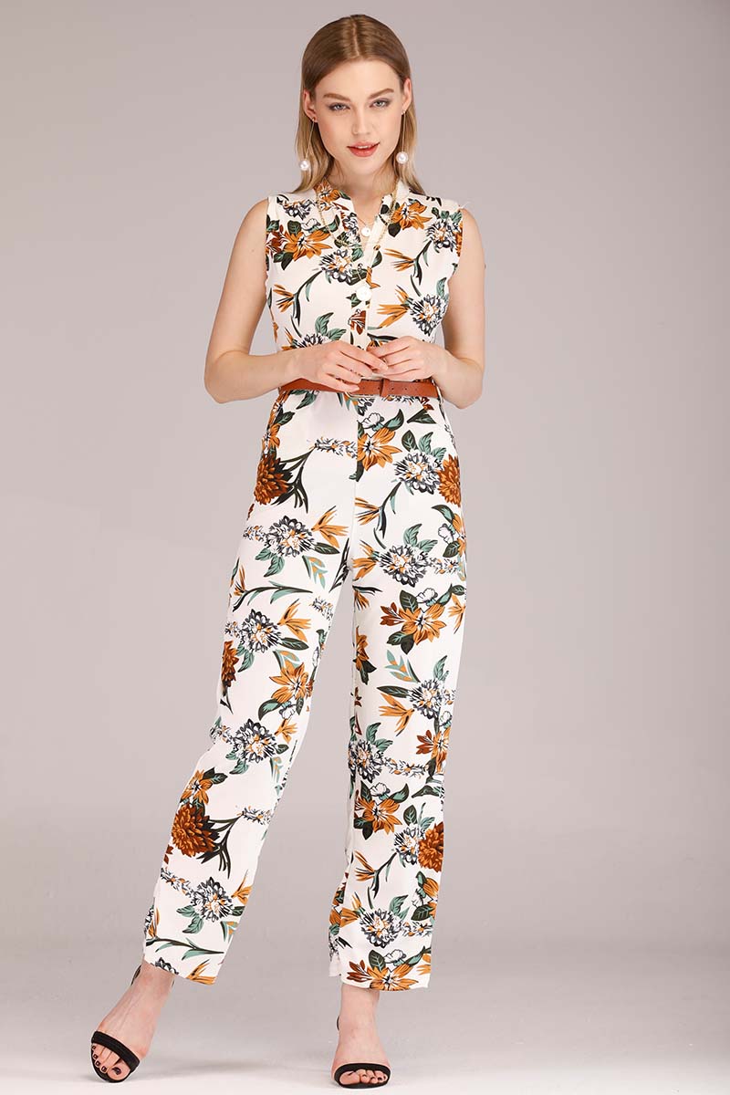 printed jumpsuit dress