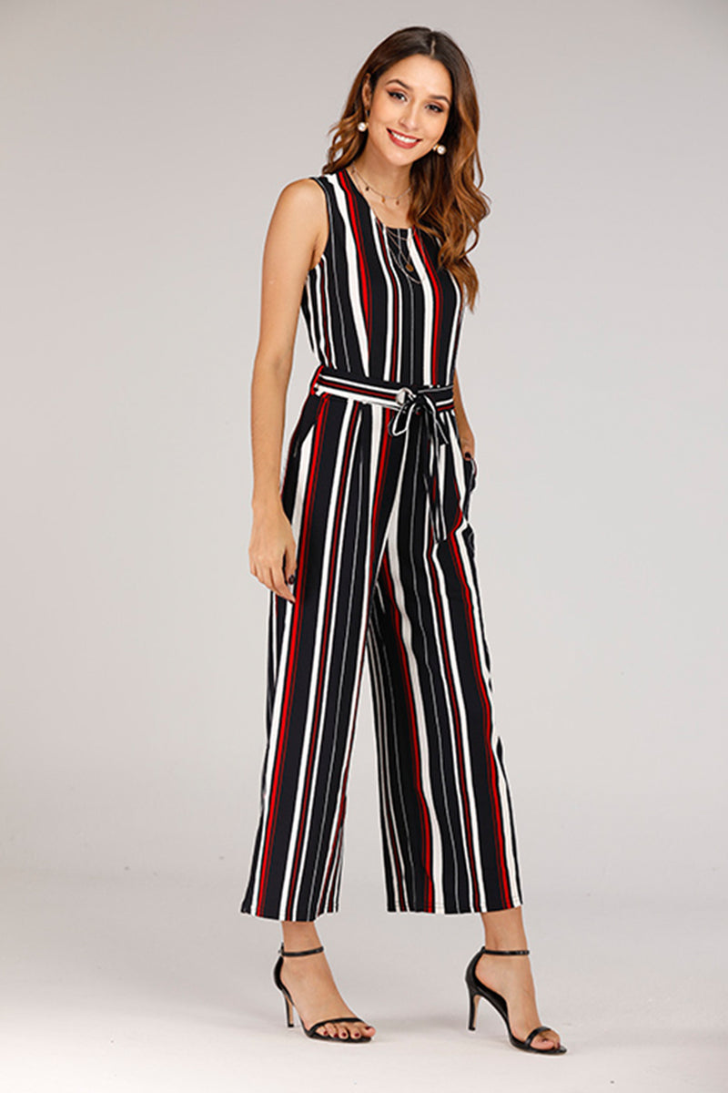 SLEEVELESS STRIPE KNIT JUMPSUIT – Mantra Pakistan