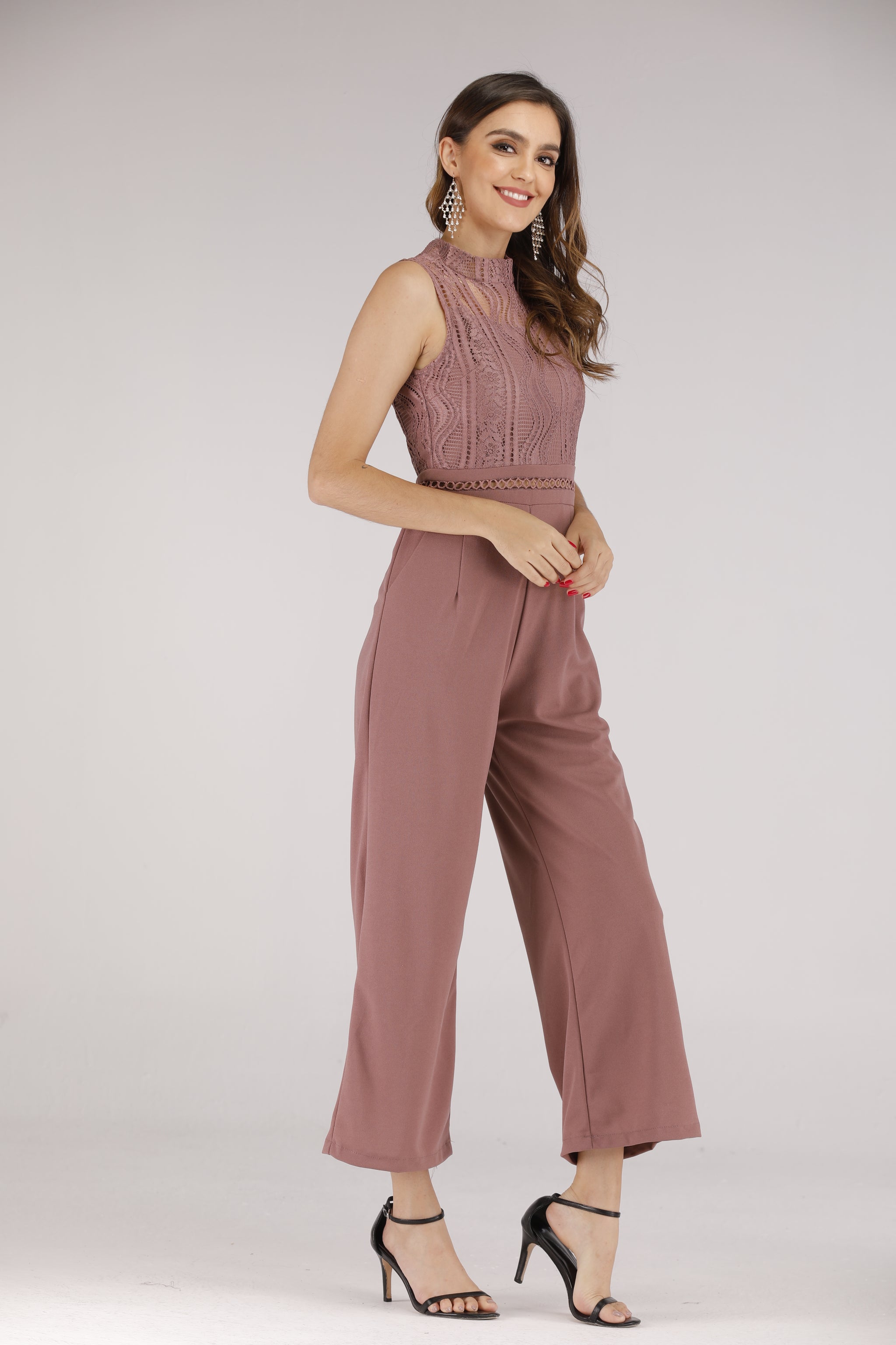 lilac lace jumpsuit