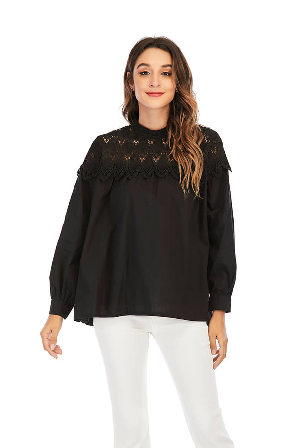 LACE YOKE TOP