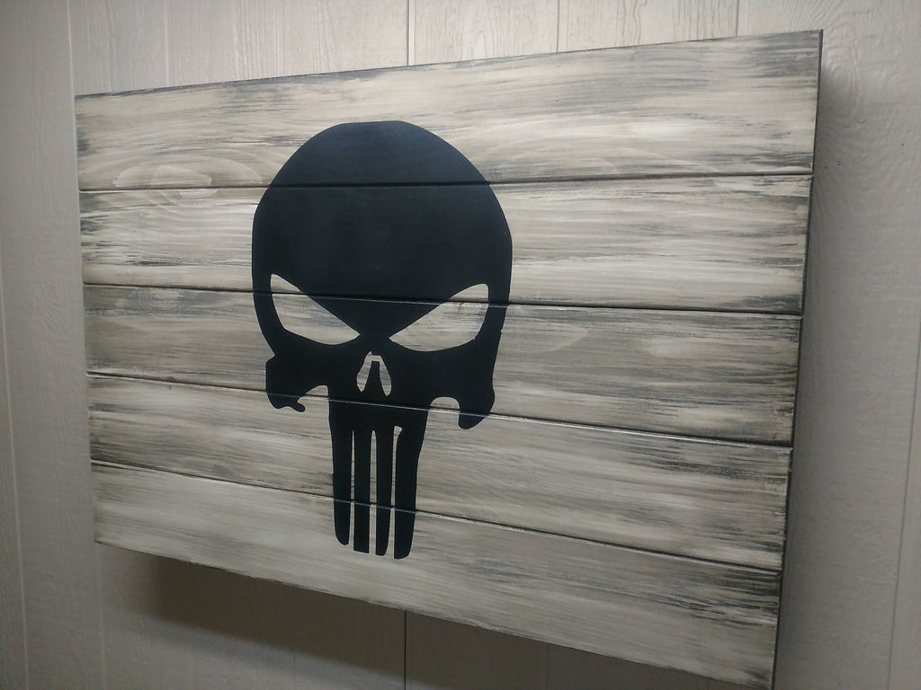 Punisher Skull Wood Concealment Wall Art - Large (39" x 26") – Liberty