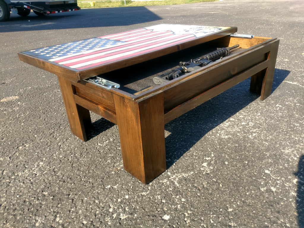 Tactical Furniture | Rustic American Flag Coffee Table ...