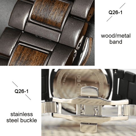 Bobo Bird Wooden Bamboo Quartz Wrist Watch Q26 at Total Giftshop
