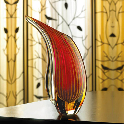 Crimson Sunset Art Glass Flower Vase 13907