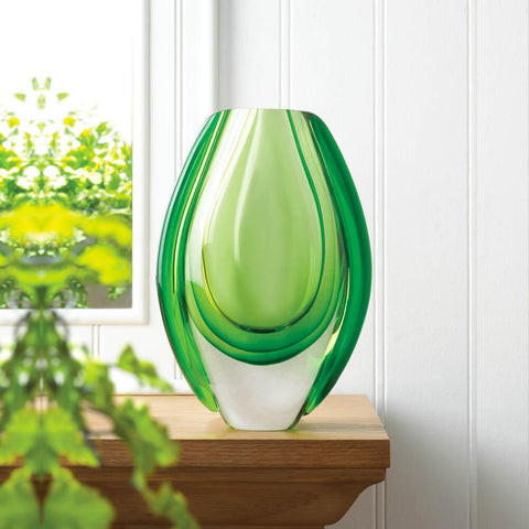 Emerald Green Art Flower Vase