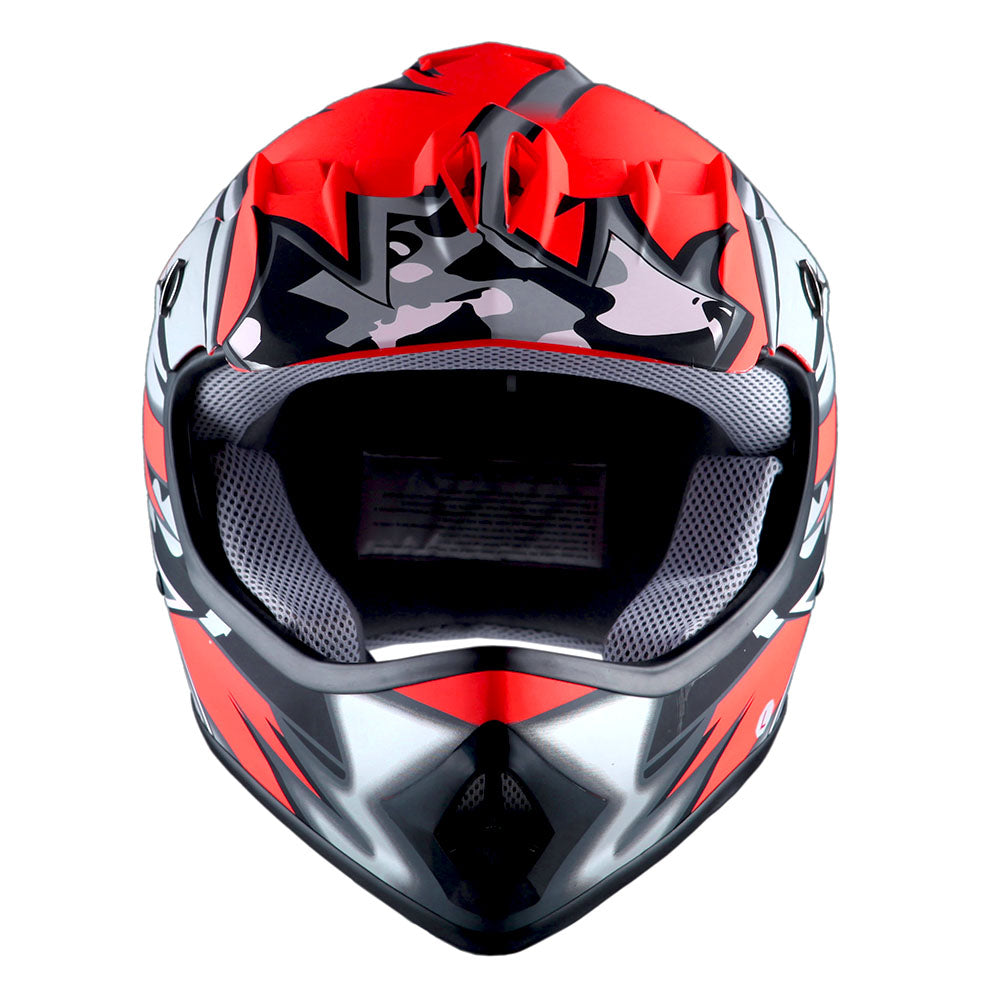 wow youth kids motocross bmx mx atv dirt bike helmet spider red