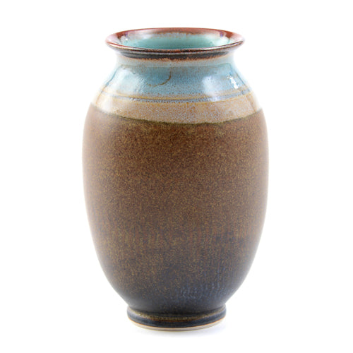 Handmade Japanese Inspired Vases Turquoise and Bronze