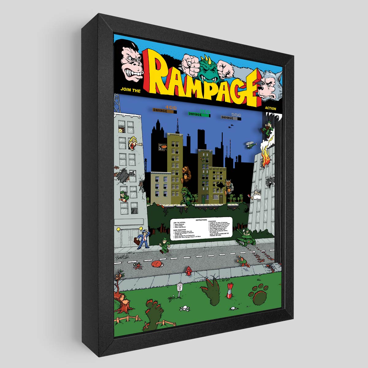 Rampage Shadowbox Art Artovision