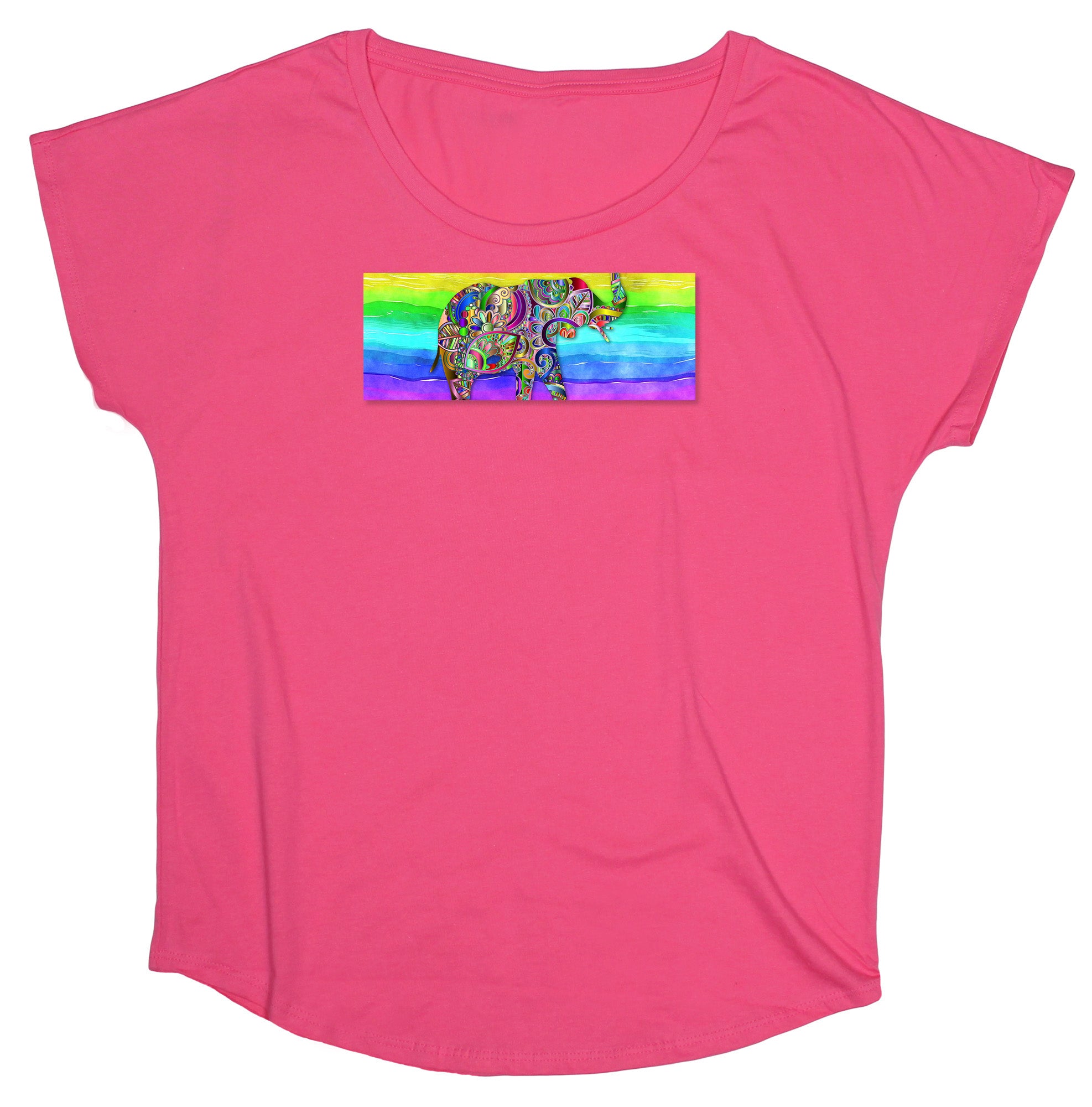 Coastal Life: Woman's Boho Elephant Patch T-shirt