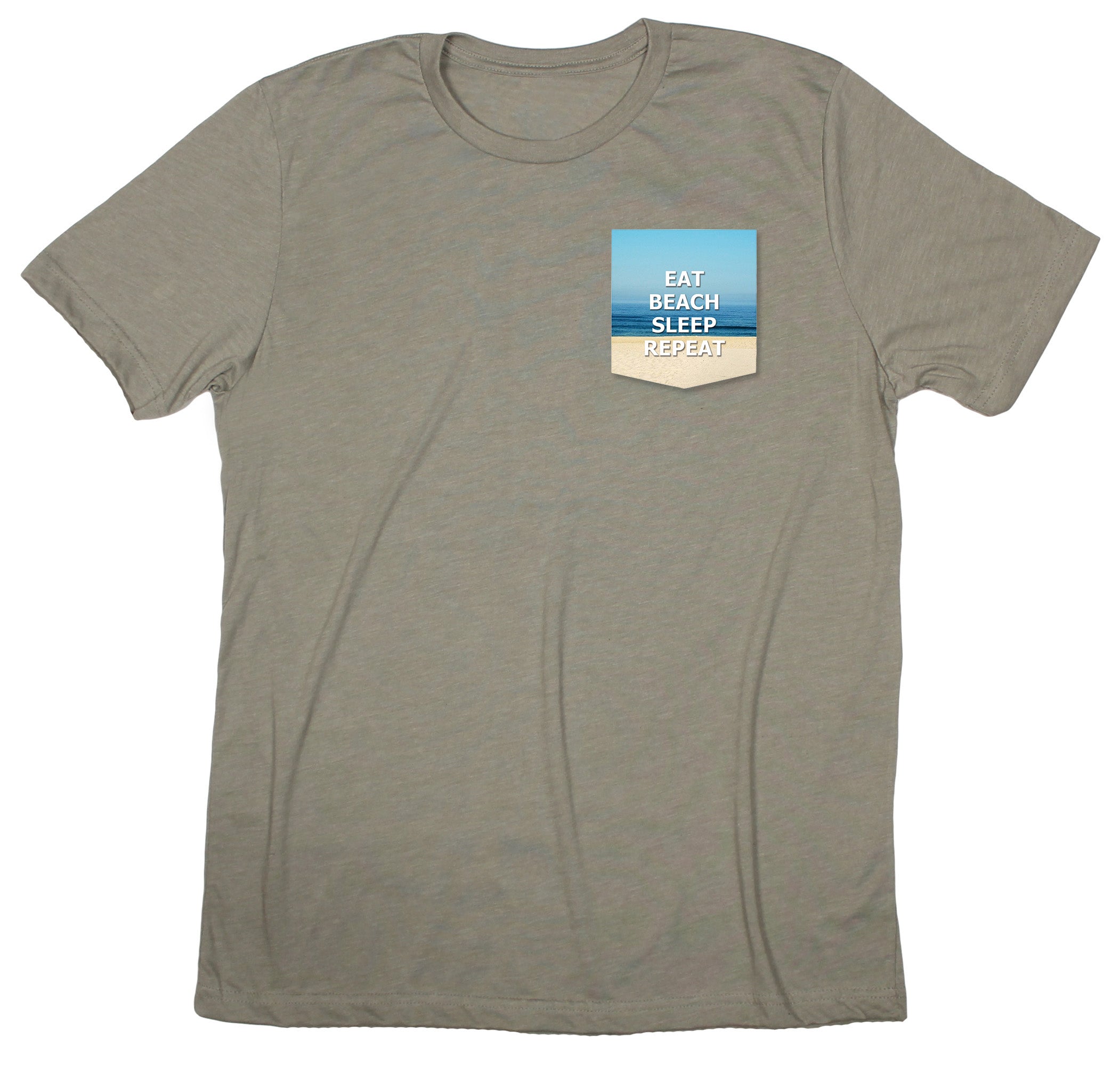 Always "Snarky": "Eat Beach Sleep Repeat" Pocket T-shirt