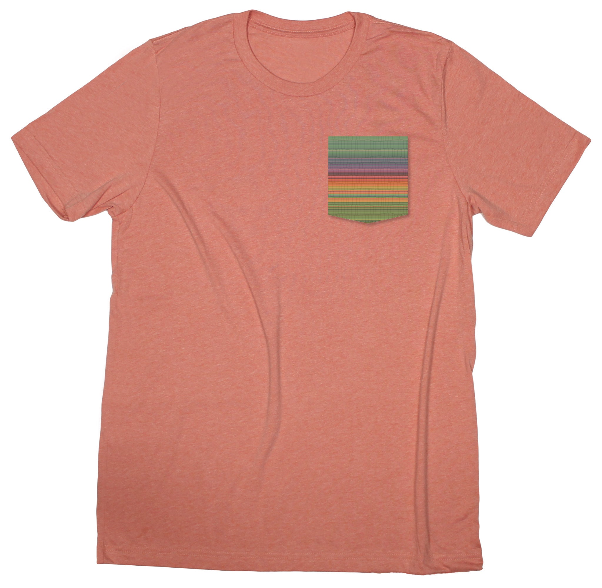 Coastal Life: Retro Sunset Stripe Pocket T-shirt