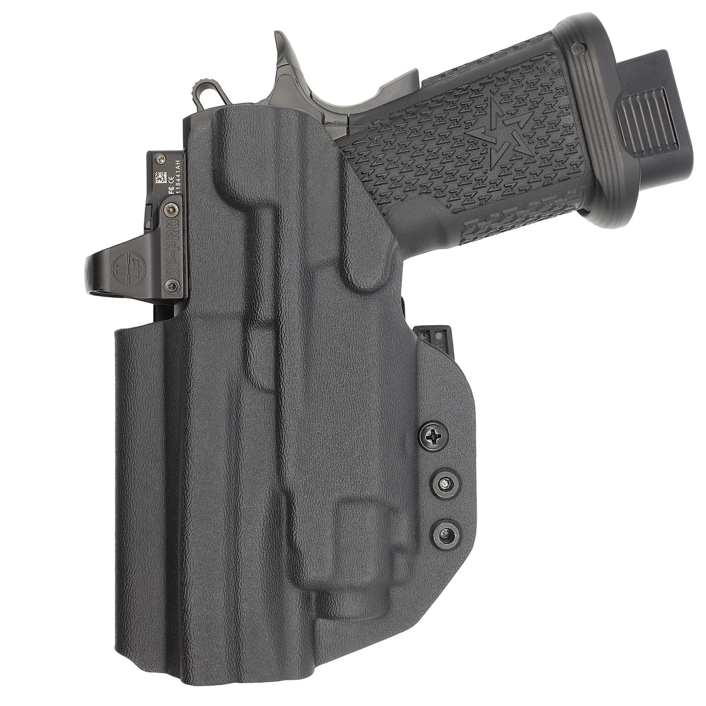 C&G Holsters custom IWB ALPHA UPGRADE Tactical 1911 streamlight TLR8 holstered back view