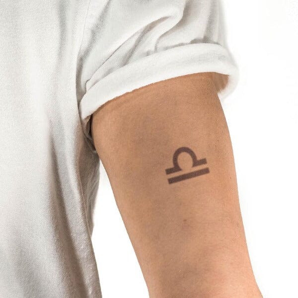 Libra Sign Balance Scale Temporary Tattoo Sticker - OhMyTat