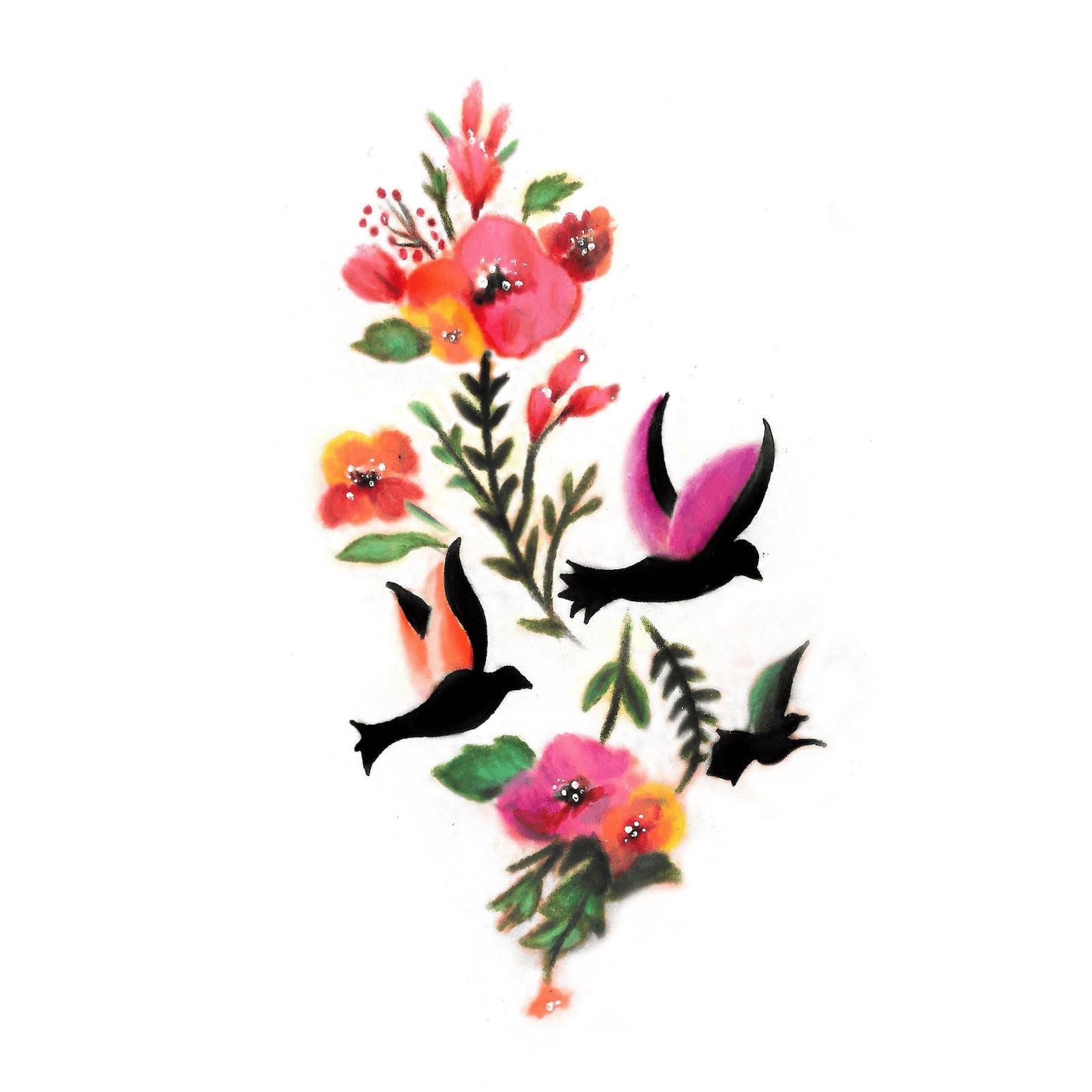 LAZY DUO Swallow Romantic Humming Bird Party Temporary Tattoo Nature Art   LAZY DUO TATTOO