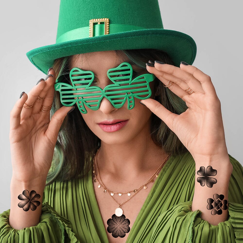 St Patricks Day Clover Leaf Temporary Tattoo Sticker  OhMyTat