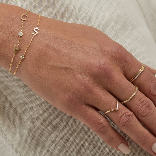 Infinity Bracelet, Two Initials Letter Bracelet, Personalized Infinity  Jewelry, Monogram Bracelet, C on Luulla