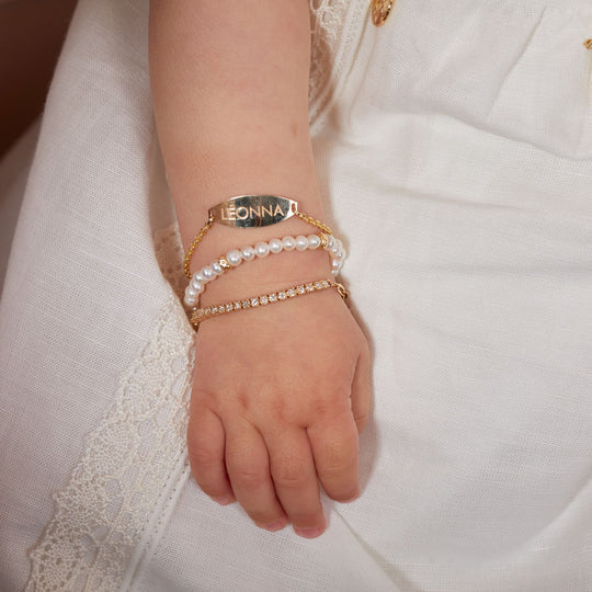 Baby Gold Bracelet, Delicate Girl's Diamonds Bracelet, 14k Solid Gold  Delicate Infant Bracelet - Etsy