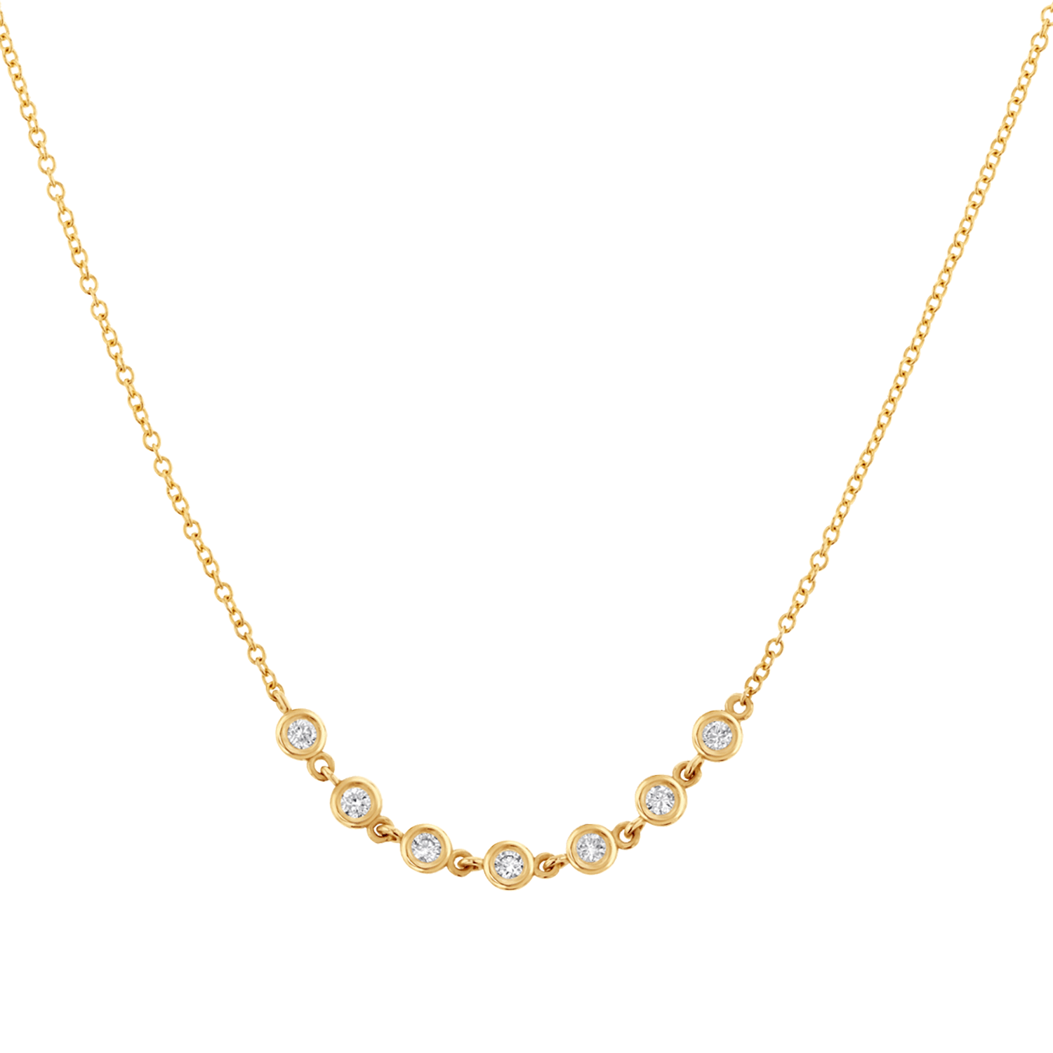 14K Gold Diamond Bezel Station Necklace – Baby Gold