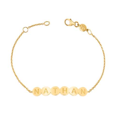 Personalized Capri Floating Diamond Bracelet- 14k Solid Gold - Oak