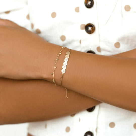 14k Solid Gold Serene Pearl Bracelet – by charlotte