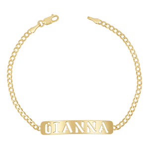 14k Gold Miami Cuban Link Personalized Thick Old English Nameplate