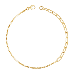 Grand Initial Paper Clip Bracelet – Baby Gold