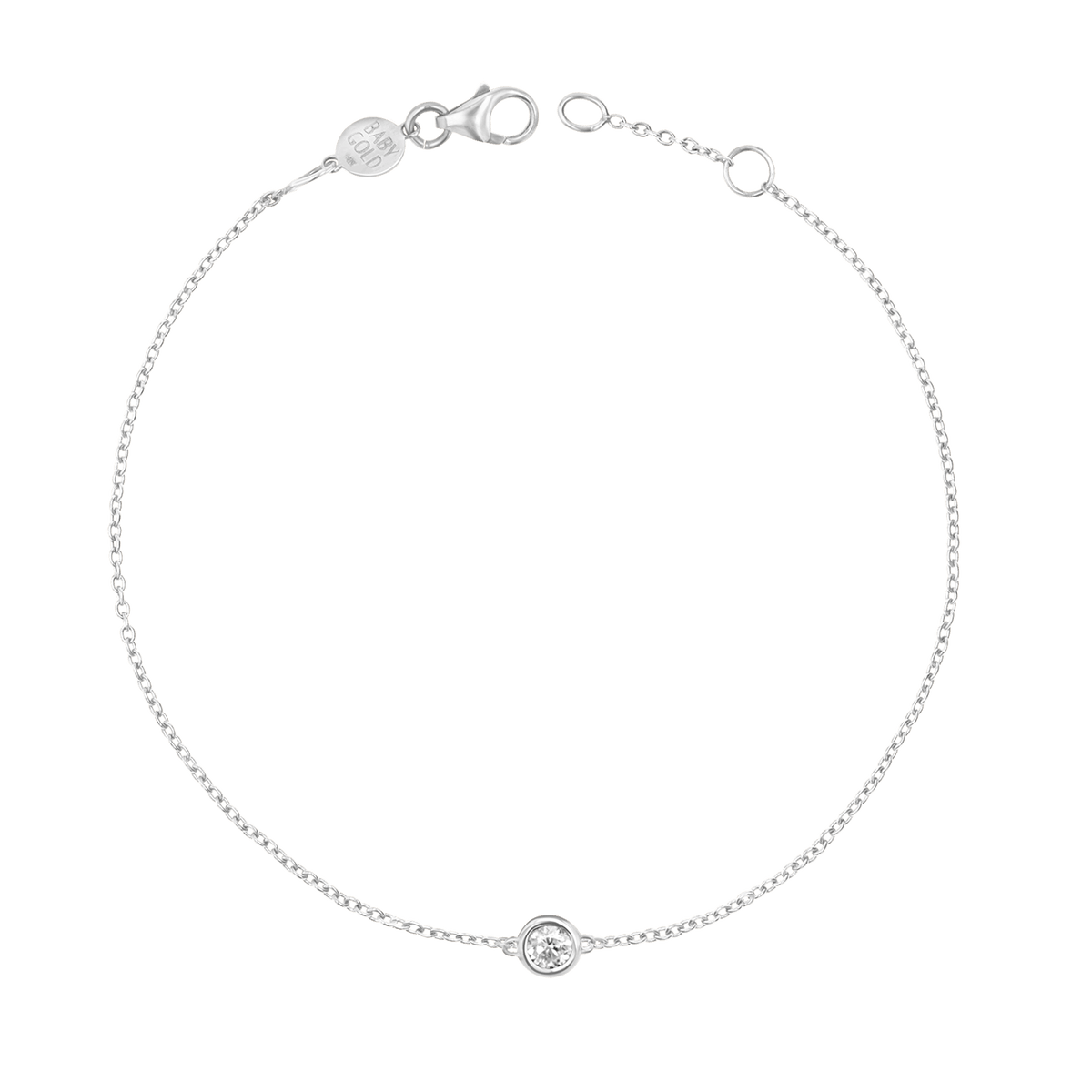 Solitaire Diamond Bracelet – Baby Gold