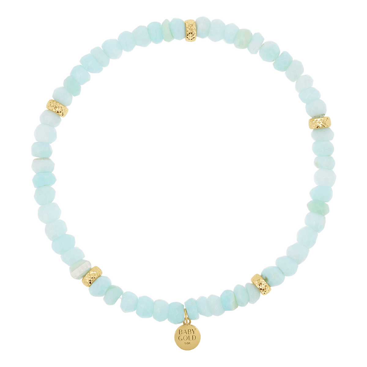 Peruvian Blue Opal Beaded Bracelet – Baby Gold