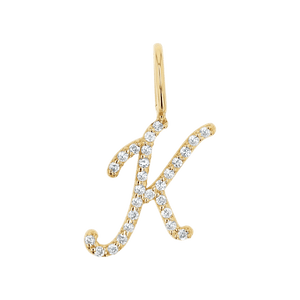 Diamond Pave Letter Charm – Baby Gold