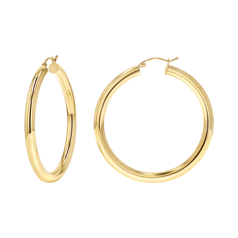 14K Gold Linea Tapered Hoop Earrings – Baby Gold