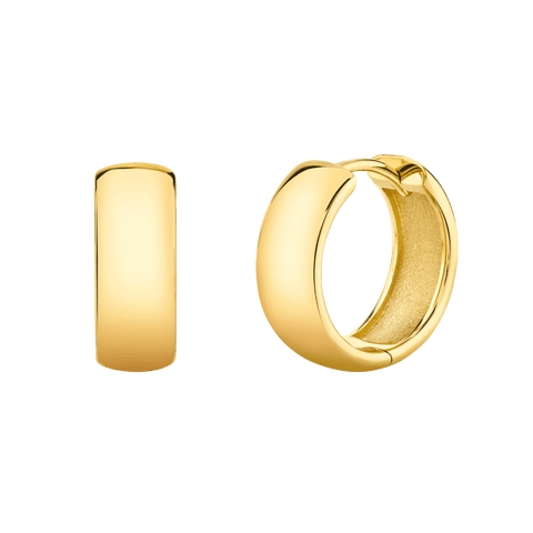 14K Gold Linea Tapered Hoop Earrings – Baby Gold