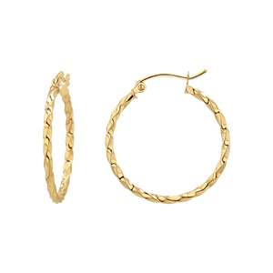 14K Gold Twist Hoop Earrings – Baby Gold