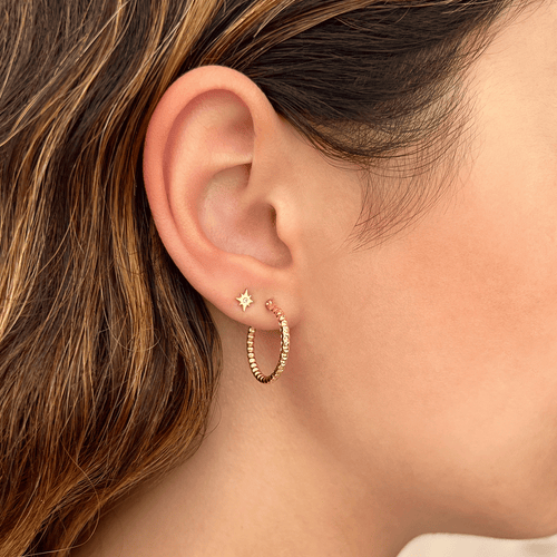 14K Gold Hoop Earrings - Lifetime Guarantee & FREE U.S. Shipping