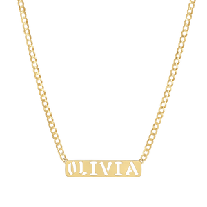 Cuban Link Chain Name Necklace (Gold Plated) - Trendy Gifts for Her