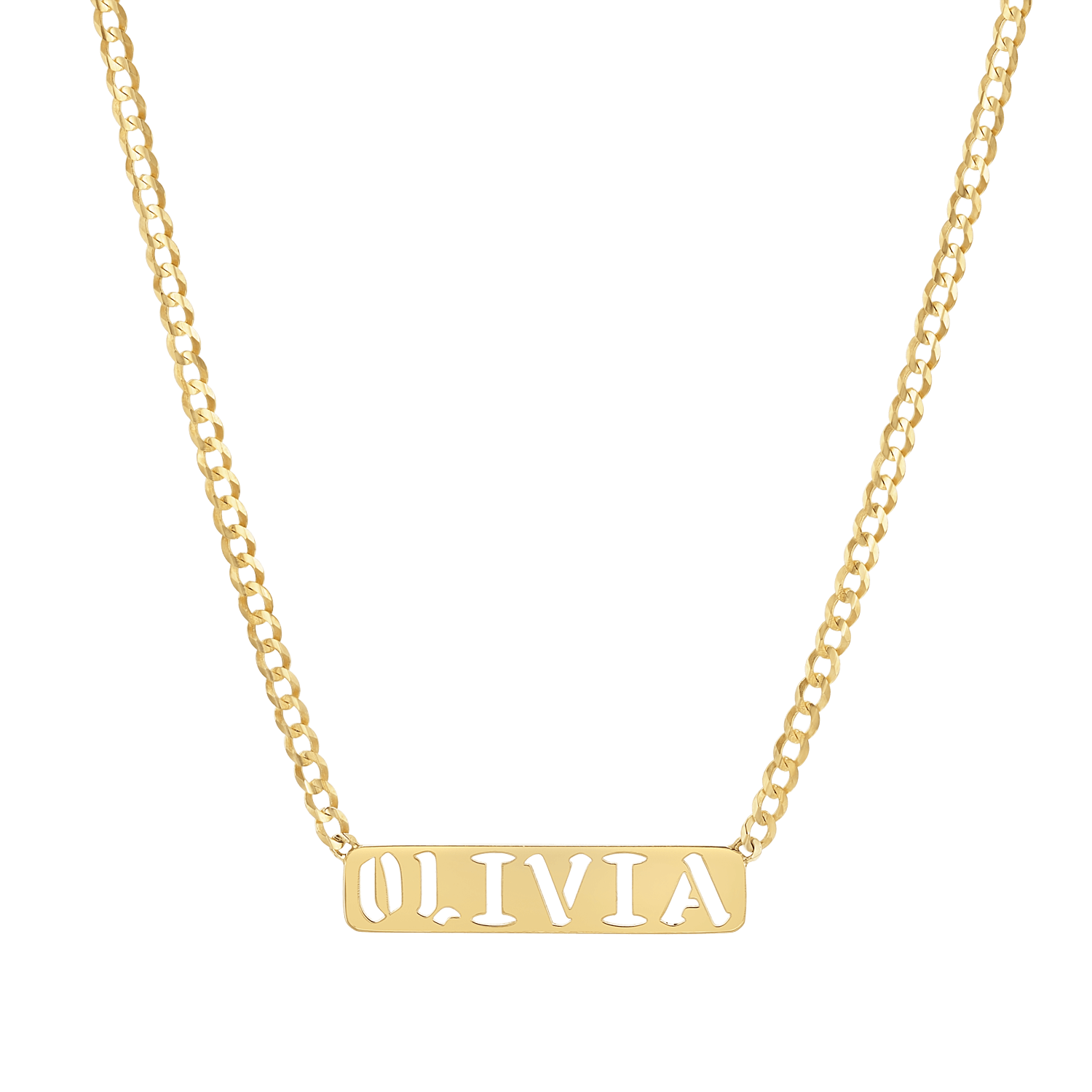 Cuban Link Custom Nameplate Necklace – Baby Gold