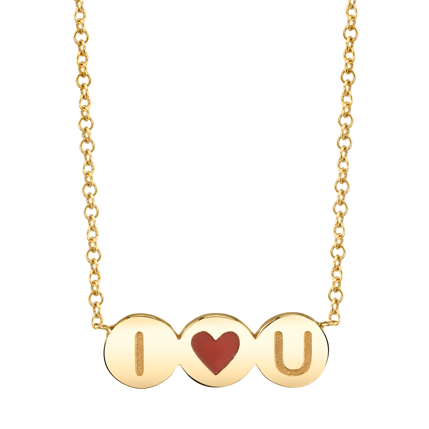 I Love You Bubble Necklace Baby Gold