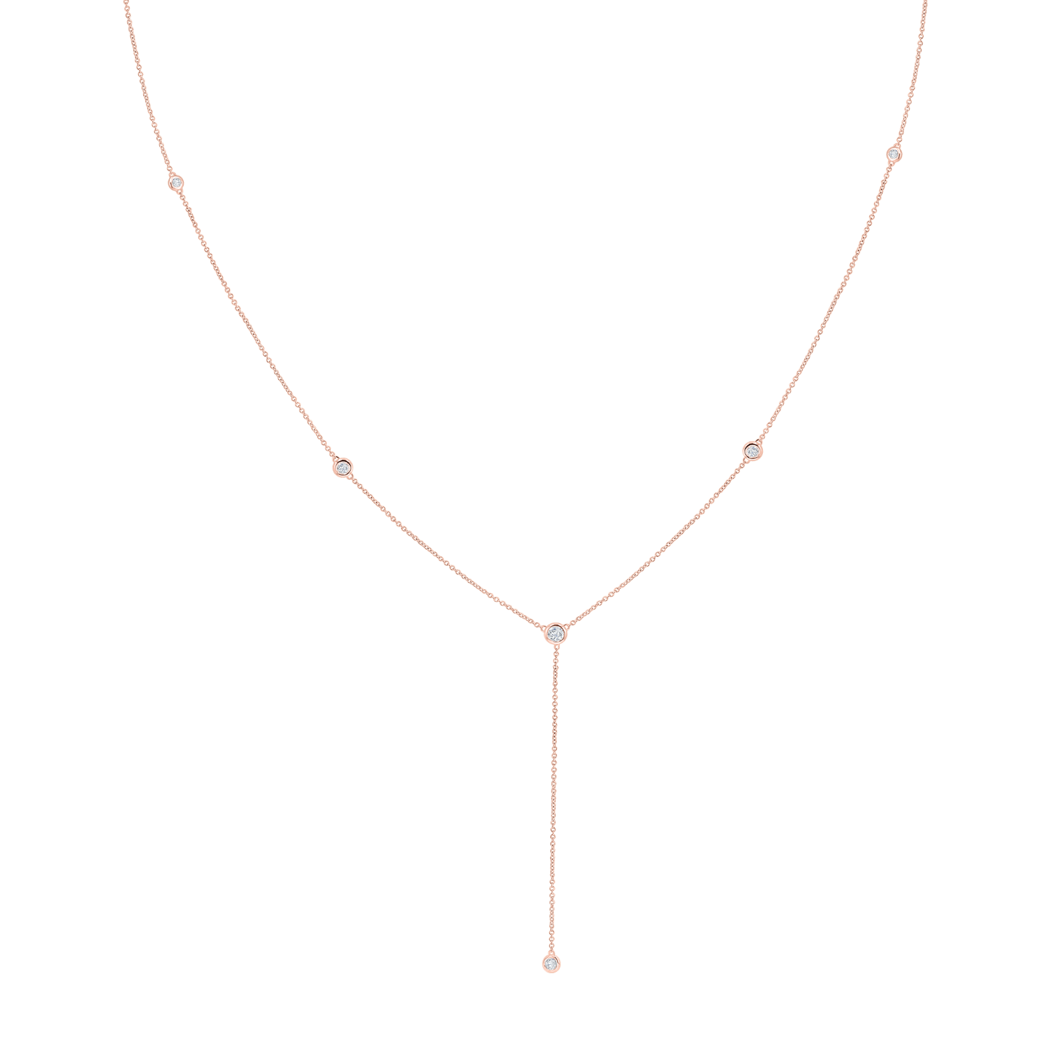 Diamond Lariat Necklace – Baby Gold