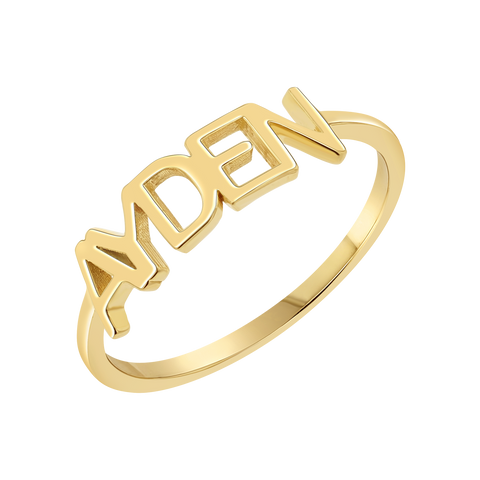 10k or 14k Gold Heart Shape Letter 'S' Initial CZ Ring Jewelry | eBay