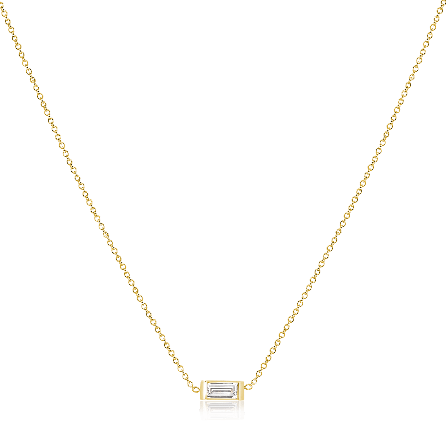 Baguette Diamond Necklace – Baby Gold