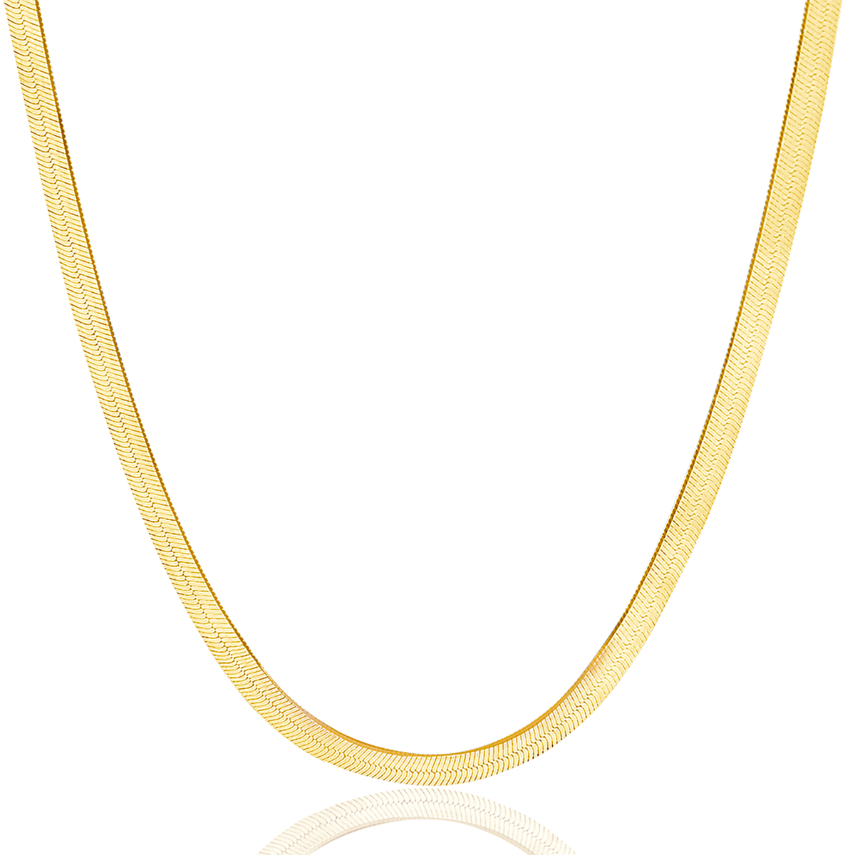 14K Gold Grand Herringbone Necklace – Baby Gold