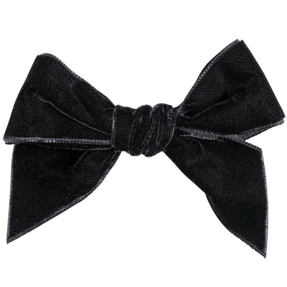 Black Velvet Hair Bow Barrette – ALEXANDRAKING