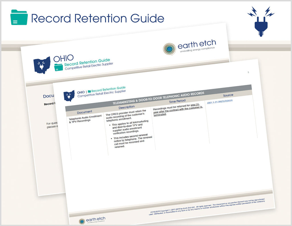 Ohio Record Retention Guide Electric Earth Etch