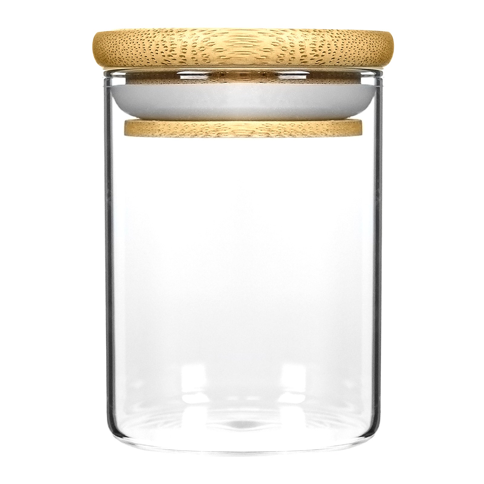 18oz Wood Lid Suction Glass Jars - 28 Grams - 40 Count