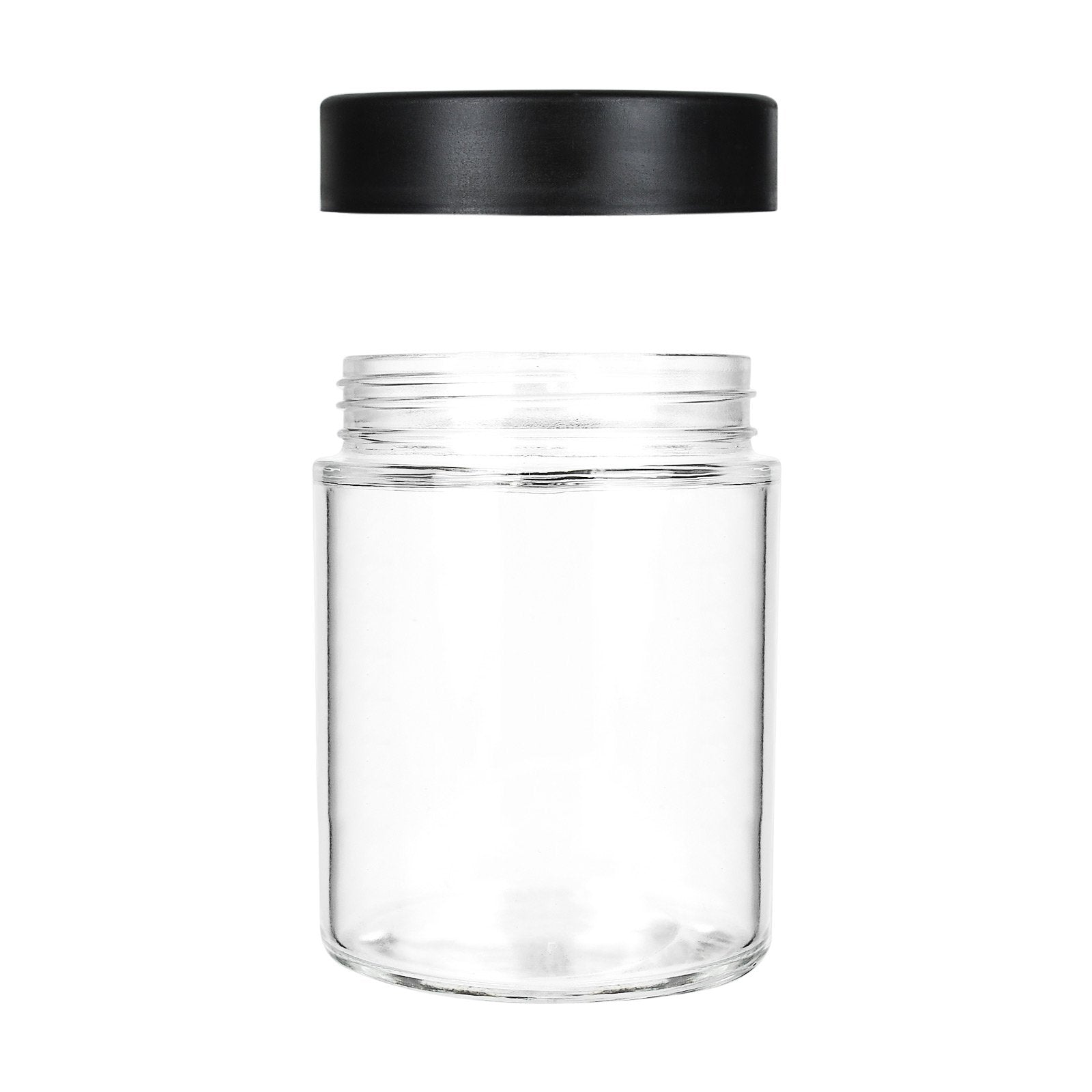 5oz Premium Glass Jars w/ Child Resistant Lids - Black Lid (120 Qty)