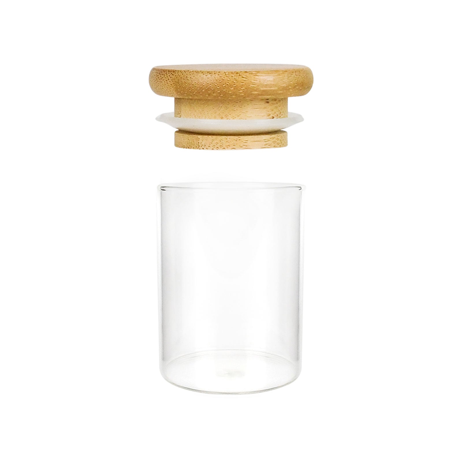 2oz Wood Lid Suction Glass Jars - 3.5 Grams - 1 Count – Green Tech