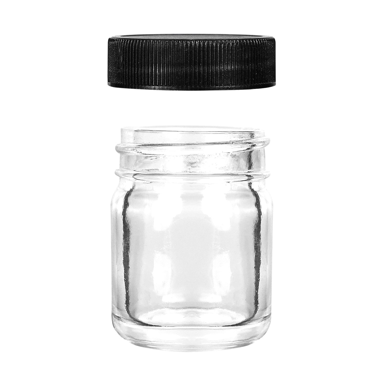 3oz Straight Sided Black Glass Jars 50mm - 100 Count with CRC Lids
